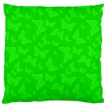 Chartreuse Green Butterfly Print Large Cushion Case (One Side) Front