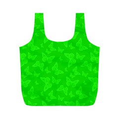 Chartreuse Green Butterfly Print Full Print Recycle Bag (m) by SpinnyChairDesigns