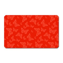 Vermilion Red Butterfly Print Magnet (rectangular) by SpinnyChairDesigns