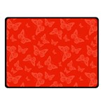 Vermilion Red Butterfly Print Fleece Blanket (Small) 50 x40  Blanket Front