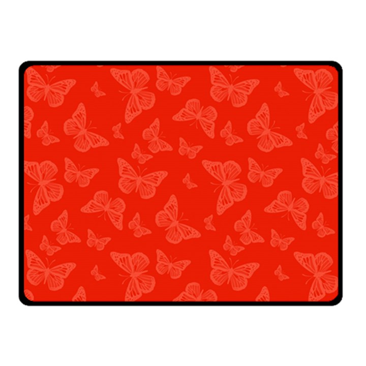 Vermilion Red Butterfly Print Fleece Blanket (Small)