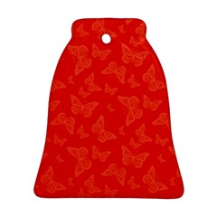 Vermilion Red Butterfly Print Bell Ornament (two Sides)