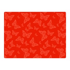 Vermilion Red Butterfly Print Double Sided Flano Blanket (mini) 