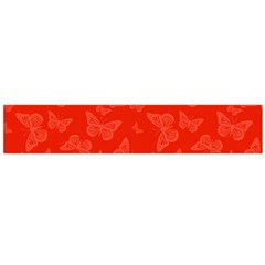 Vermilion Red Butterfly Print Large Flano Scarf  by SpinnyChairDesigns