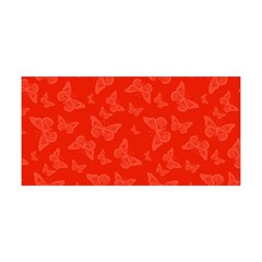 Vermilion Red Butterfly Print Yoga Headband by SpinnyChairDesigns