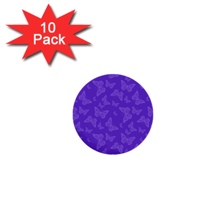 Violet Purple Butterfly Print 1  Mini Buttons (10 pack) 