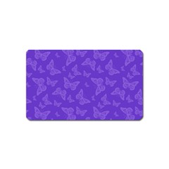 Violet Purple Butterfly Print Magnet (name Card) by SpinnyChairDesigns