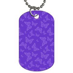 Violet Purple Butterfly Print Dog Tag (two Sides) by SpinnyChairDesigns