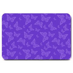 Violet Purple Butterfly Print Large Doormat  by SpinnyChairDesigns