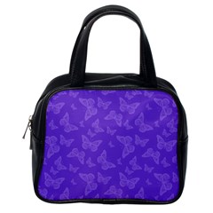 Violet Purple Butterfly Print Classic Handbag (one Side) by SpinnyChairDesigns