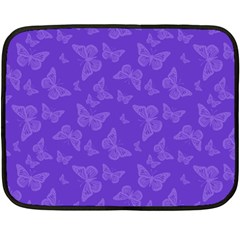 Violet Purple Butterfly Print Fleece Blanket (mini) by SpinnyChairDesigns