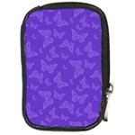 Violet Purple Butterfly Print Compact Camera Leather Case Front