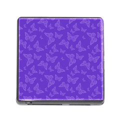 Violet Purple Butterfly Print Memory Card Reader (square 5 Slot) by SpinnyChairDesigns