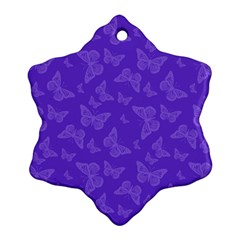 Violet Purple Butterfly Print Ornament (snowflake) by SpinnyChairDesigns