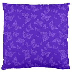 Violet Purple Butterfly Print Large Cushion Case (two Sides) by SpinnyChairDesigns