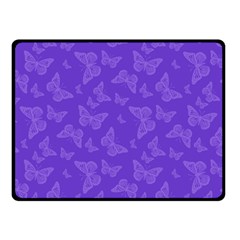 Violet Purple Butterfly Print Double Sided Fleece Blanket (small)  by SpinnyChairDesigns