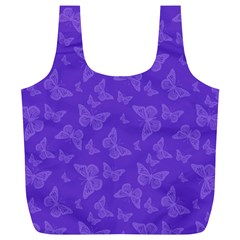 Violet Purple Butterfly Print Full Print Recycle Bag (xl) by SpinnyChairDesigns