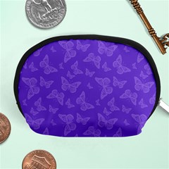 Violet Purple Butterfly Print Accessory Pouch (medium) by SpinnyChairDesigns