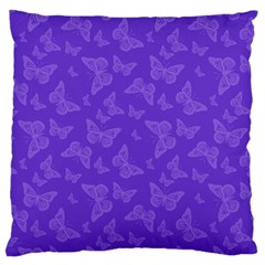 Violet Purple Butterfly Print Large Flano Cushion Case (two Sides) by SpinnyChairDesigns