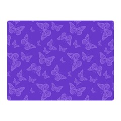 Violet Purple Butterfly Print Double Sided Flano Blanket (mini) 