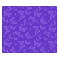 Violet Purple Butterfly Print Double Sided Flano Blanket (small)  by SpinnyChairDesigns