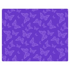 Violet Purple Butterfly Print Double Sided Flano Blanket (medium)  by SpinnyChairDesigns