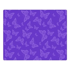 Violet Purple Butterfly Print Double Sided Flano Blanket (large)  by SpinnyChairDesigns