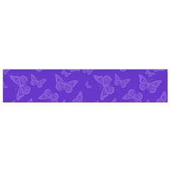 Violet Purple Butterfly Print Small Flano Scarf by SpinnyChairDesigns