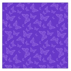 Violet Purple Butterfly Print Large Satin Scarf (square) by SpinnyChairDesigns