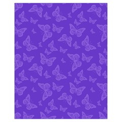 Violet Purple Butterfly Print Drawstring Bag (small) by SpinnyChairDesigns