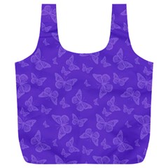 Violet Purple Butterfly Print Full Print Recycle Bag (xxxl) by SpinnyChairDesigns