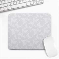 Wedding White Butterfly Print Large Mousepads by SpinnyChairDesigns