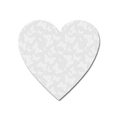 Wedding White Butterfly Print Heart Magnet by SpinnyChairDesigns