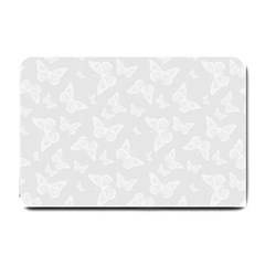 Wedding White Butterfly Print Small Doormat  by SpinnyChairDesigns