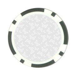 Wedding White Butterfly Print Poker Chip Card Guard by SpinnyChairDesigns