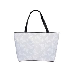 Wedding White Butterfly Print Classic Shoulder Handbag by SpinnyChairDesigns