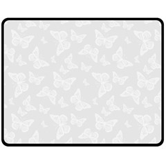 Wedding White Butterfly Print Fleece Blanket (medium)  by SpinnyChairDesigns