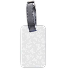 Wedding White Butterfly Print Luggage Tag (two Sides) by SpinnyChairDesigns