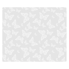 Wedding White Butterfly Print Double Sided Flano Blanket (small)  by SpinnyChairDesigns