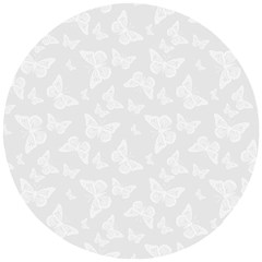 Wedding White Butterfly Print Wooden Puzzle Round by SpinnyChairDesigns