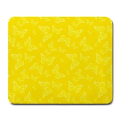 Lemon Yellow Butterfly Print Large Mousepads by SpinnyChairDesigns