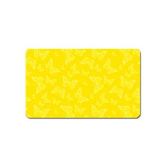 Lemon Yellow Butterfly Print Magnet (name Card) by SpinnyChairDesigns