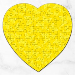 Lemon Yellow Butterfly Print Jigsaw Puzzle (Heart)