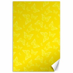 Lemon Yellow Butterfly Print Canvas 24  X 36  by SpinnyChairDesigns