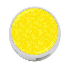 Lemon Yellow Butterfly Print 4-port Usb Hub (one Side) by SpinnyChairDesigns