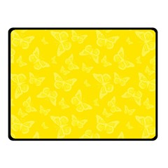 Lemon Yellow Butterfly Print Fleece Blanket (small) by SpinnyChairDesigns