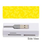 Lemon Yellow Butterfly Print Memory Card Reader (Stick) Front