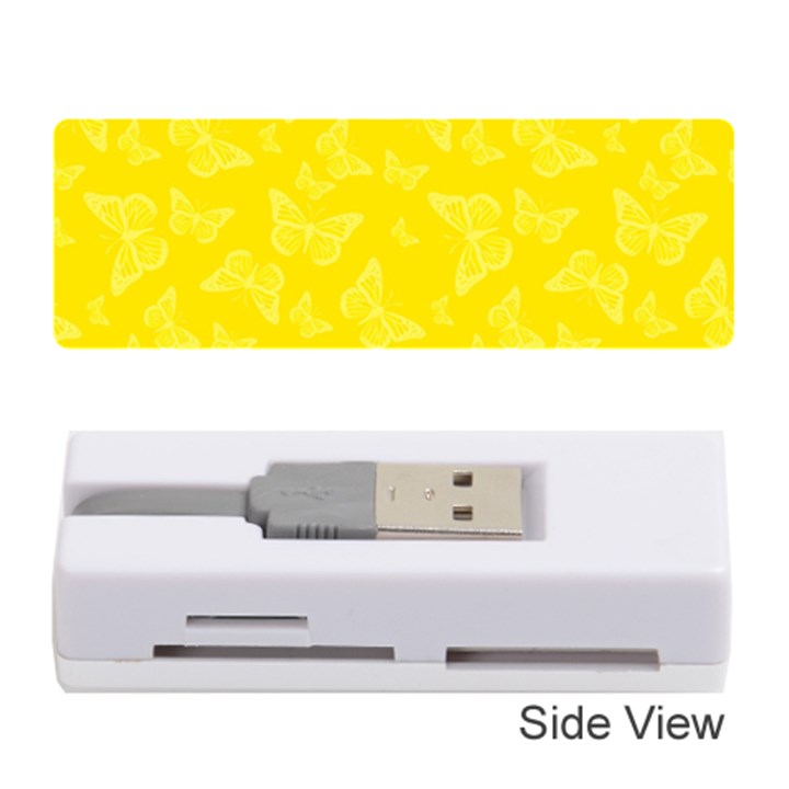 Lemon Yellow Butterfly Print Memory Card Reader (Stick)