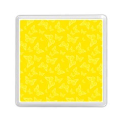 Lemon Yellow Butterfly Print Memory Card Reader (square)