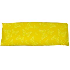 Lemon Yellow Butterfly Print Body Pillow Case Dakimakura (two Sides) by SpinnyChairDesigns